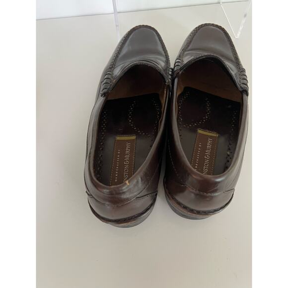 Johnston & Murphy Penny Loafer Slip On Shoe Cognac Brown Leather Size 9 E JL